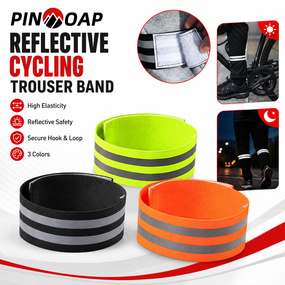 PINMOAP 1/2개 자전거 바지 다리 스트랩 반사  - Cycling Commute Pants 리뷰 및 가격
